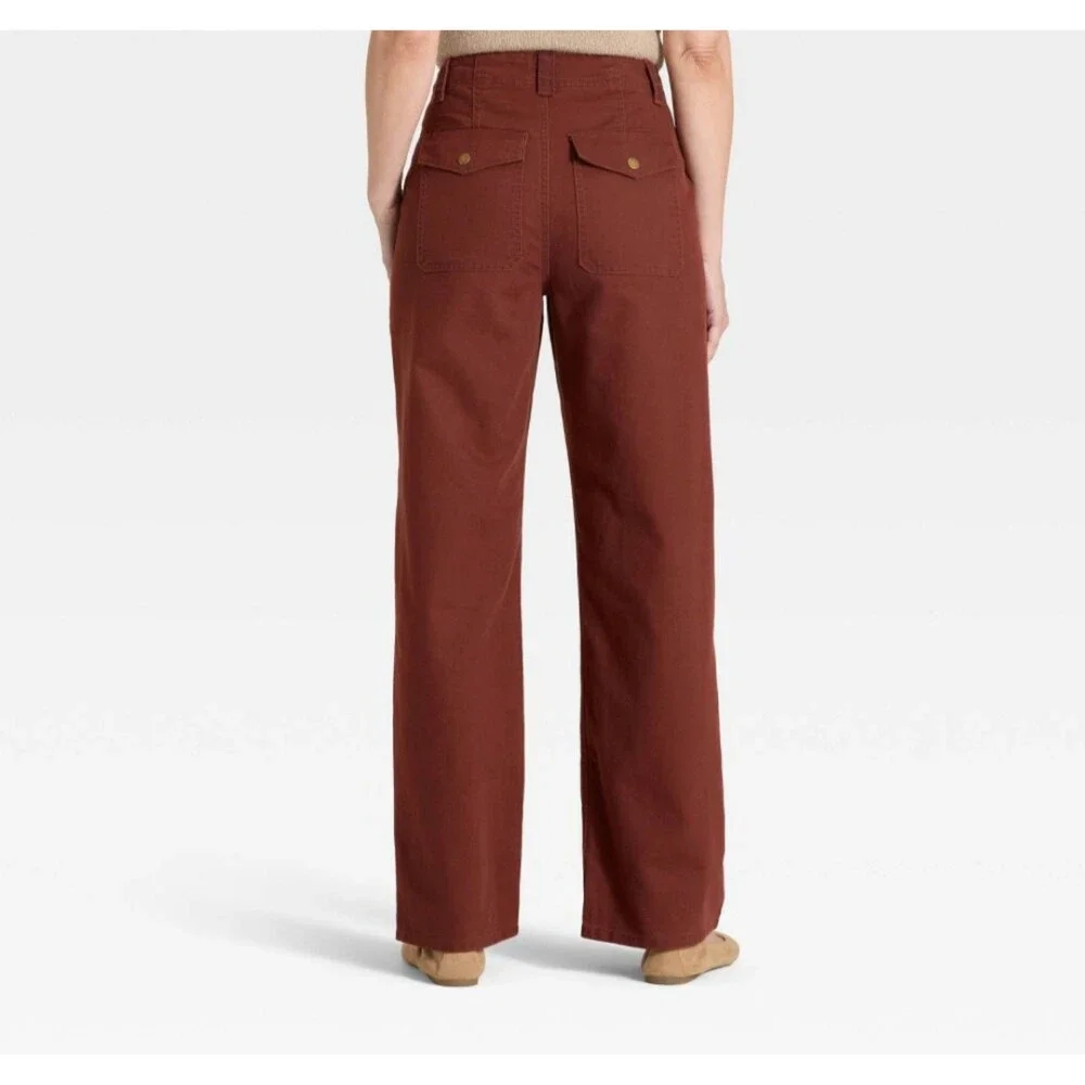 Women's Universal Thread Mid Rise Straight Leg Cargo Pants Brown Size 10